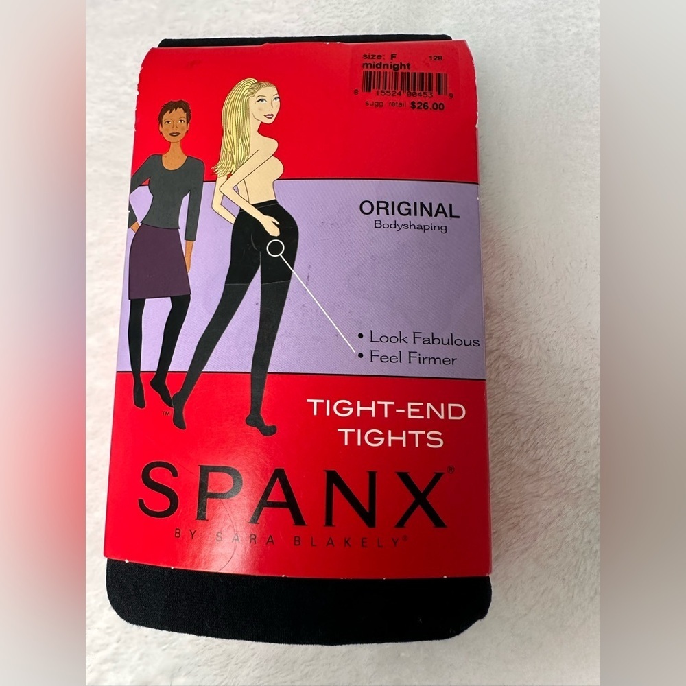 Spanx Black Tight-End Tights Bodyshaping Hosiery Size F